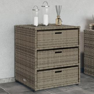 vidaXL Gartenschrank Grau 55x59x69 cm Poly Rattan 365557