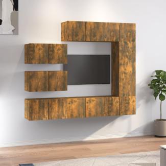 8-tlg. TV-Schrank-Set Räuchereiche Holzwerkstoff [3120293]