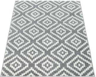 Paco Home Teppich Stella 400, rechteckig, Höhe: 16 mm, Kurzflor, Pastell Farben, Rauten Design, Wohnzimmer