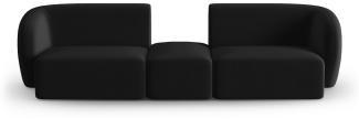 Micadoni Modulares Sofa Shane 2-Sitzer Mitte offen Samtstoff Schwarz