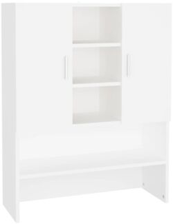 Waschmaschinenschrank, Waschküchenschrank Weiß 70,5x25,5x90 cm de7981