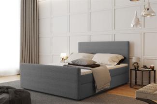 Boxspringbett Schlafzimmerbett CARO 120x200 cm Stoff Scala Grau