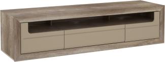 FORTE Tiziano TV-Unterschrank, Holzwerkstoff, Braun/Beige, 193,8 x 49,7 x 52,1 cm