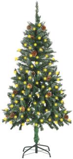 vidaXL Künstlicher Weihnachtsbaum mit Beleuchtung & Zapfen 150 cm 3077746