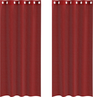 vidaXL Voile Vorhänge mit Ösen 2 Stk. Weinrot 4102157