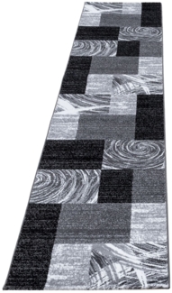 Kurzflor Teppich Paolo Läufer - 80x300 cm - Schwarz