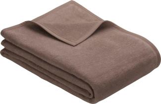 Ibena Porto xl Decke 180x220 cm – Baumwollmischung weich, warm & waschbar, Tagesdecke taupe einfarbig