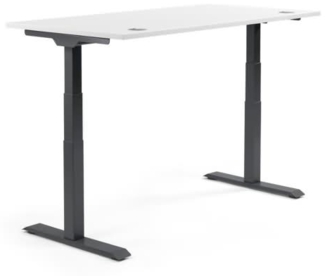 Soennecken Schreibtisch 1600x605-1255x800 mm Platte weiß Gestell schwar