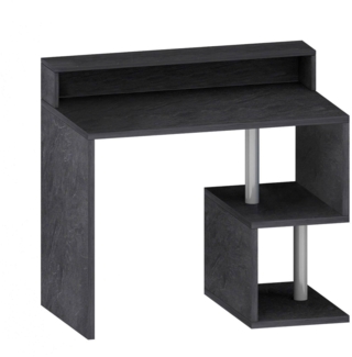Dmora Schreibtisch Eva, linearer Schreibtisch mit Ablagefächern, Mehrzweck-Büroschreibtisch mit Platte, 100x50h93 cm, Schiefer
