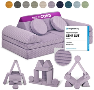 Linodino Kindersofa Spielsofa I Schaumstoff Stapelsteine für Kinder I Kindercouch, 3 Jahre Garantie