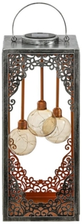 Dehner LED Solarleuchte Solar-Laterne Marsa, verschiedene Größen, Metall, Warmweiß, romantische LED-Laterne mit orientalischen Ornamenten