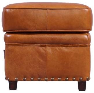 Fußhocker Derry Leder "Columbia-Brown"