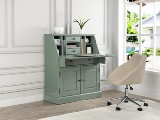 Vente-unique - Sekretär - MDF & Kiefernholz - Mandelgrün - CLEORE