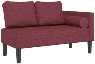 vidaXL Chaiselongue mit Kissen Weinrot Stoff 4007586