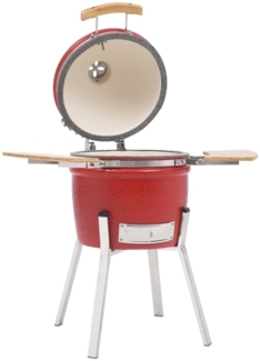 vidaXL Kamado-Holzkohlegrill, Keramik Rot, 81 cm