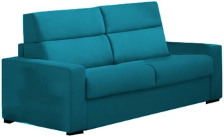 Dmora 3-Sitzer festes Sofa Ozegna, Lineares Sofa für Wohnzimmer, gepolstert, abnehmbarer Bezug, 100 % Made in Italy-Qualität, 220x95 h100 cm, Hellblau