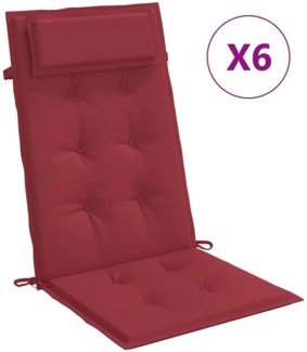 vidaXL Hochlehner-Auflagen 6 Stk. Weinrot Oxford-Gewebe 361903