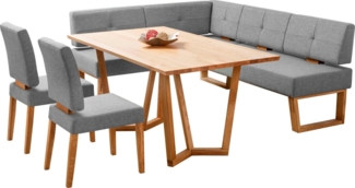 Home affaire Eckbankgruppe Ponza Eckbank Küchenbank BESTSELLER, (Set, 4-tlg), Sitzgruppe Esszimmer Stühle Tisch und Bank bequem gepolstert