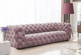 Sofa Designersofa NATALIE 4-Sitzer in Stoff Riviera Rose