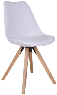 Schalenstuhl >Bergen< (2er-Set) in Weiss, Glattlederoptik - 48x86x55cm (BxHxT)