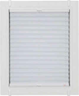 sunlines Plissee One Size Style Crepe, blickdicht, ohne Bohren, verspannt, Klemmfix, Zubehörfarbe weiß, zum Klemmen