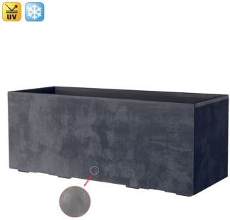 XXL Pflanzkasten Millennium 100 L in Anthrazit mit Tolle Naturstein Optik, Maße: 99x37,5x37,5 cm