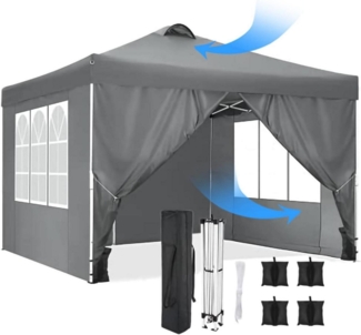 COBIZI Pavillon 3x3 UV-Schutz 50+ Faltpavillon Wasserdicht Stabil Winterfest