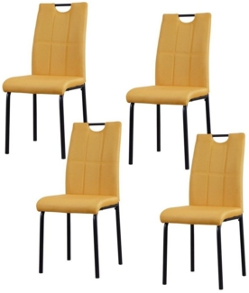 HTI-Living Polsterstuhl Esszimmerstuhl Denton Webstoff Gelb 4er-Set (Set, 4 St), Polsterstuhl