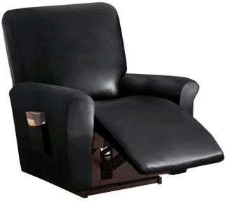 Refttenw Relaxsesselhusse Sesselhussen Liegestuhlbezug Wasserdicht Stretchhusse mit Taschen, 4 Teile für 1 Sitzer, für Fernsehsessel Liege Sessel