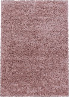 KADIMA DESIGN Teppich SPREE Shaggy Langflor Wohnzimmer Schlafzimmer Waschbar Flauschig, Rund, Höhe: 32 mm, Rosa, 80x80 cm, Wohnzimmerteppich Strapazierfähig Waschbar