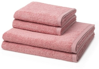 Ross Vita 4 tlg. Frottier-Set - 2 X Handtuch (50 X 100cm), 2 X Duschtuch (70 X 140cm) - 520 g/m2 - Altrosa