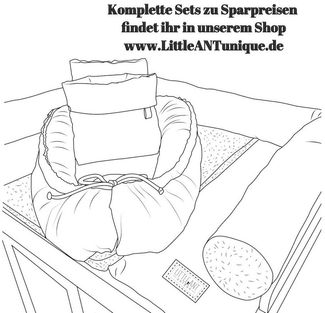 LittleANTunique Nestchenschlange Bettschlange, Wickeltischumrandung cord grau, (Schutz und Geborgenheit, egal ob im Babybett, auf der Wickelunterlage oder in der Wiege)