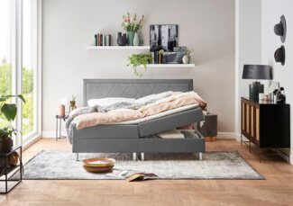 ATLANTIC home collection Boxbett Helen, Tonnentaschenfederkern-Matratze und Topper, wahlweise mit Bettkasten