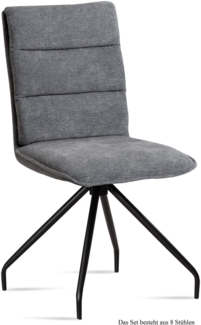 Esszimmerstuhl (8er-Set) Dianna 47 x 92 x 60 Schwarz/Grau