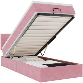 vidaXL Ottoman-Bett mit Matratze Rosa 80x200 cm Samt 3311668