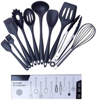 STILVORA Kochbesteck-Set 10er Silikon Küchenutensilien Küchenhelfer-set,Kochbesteck-set (Hitzebeständiger Küchenhelfer Set zum Kochen Spülmaschinenfest, 10-tlg, Kochbesteck mit Zange Pfannenwender Schneebesen Pinsel), Spülmaschinengeeignet Kochzubehör ...