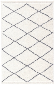 Tesso Living Hochflor-Teppich BLAKE Shaggy Teppich Wohnzimmer Rauten Design, rechteckig, Höhe: 30 mm, Langflor, skandinavisches Design, gemütlich strapazierfähig, langlebig