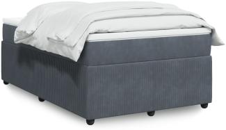 vidaXL Boxspringbett mit Matratze Dunkelgrau 120x190 cm Samt 3285627