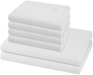 Ross Pique 6 tlg. Frottier-Set - 4 X Handtuch (50 X 100cm), 2 X Duschtuch (70 X 140cm) - 520 g/m2 - Ecru