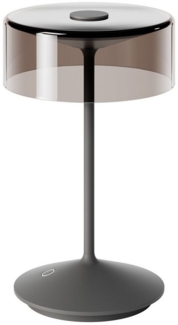 SIGOR LED Tischleuchte Akku-Glasleuchte NUMOTION graphitgrau, Dimmbar, LED fest integriert, 2.700 K / 2.200 K