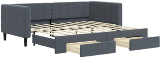vidaXL Tagesbett Ausziehbar mit Schubladen Dunkelgrau 90x190 cm Samt 3196753