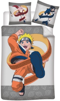 Naruto Bettwäsche-Set – 1x Deckenbezug 140x200 & 1x Kissenbezug 65x65 cm für Kinder