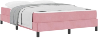 vidaXL Boxspringbett mit Matratze Rosa 160 x 200 cm Stoff 3398706
