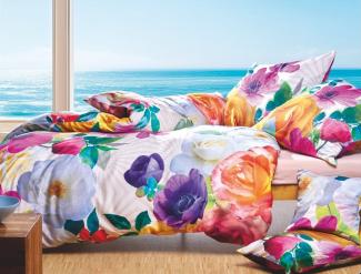 LIVING DREAMS Bettwäsche Satin Bettwäsche KARIBIK 135x200 cm 155x220 cm Bettwäsche Set Blumen, 2 teilig