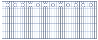 Schmuckzaun / Doppelstabmattenzaun Kreis-Dekor Komplett-Set mit Abdeckleisten / Anthrazit / 101cm hoch / 57,5m lang