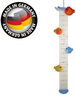 Verspielte Messlatte aus Holz, Made in Germany, 70-150cm, Design FISCHE