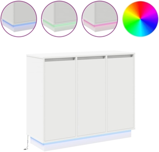 vidaXL LED-Sideboard Weiß 90 x 32 x 75 cm Holzwerkstoff 869674