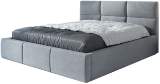 Polsterbett EMILI-OM 120x200 mit Bettkasten und Lattenrost. Farbe: Silber 15