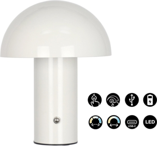 s.Oliver LED Tischleuchte Hillu, mehrere Helligkeitsstufen, LED fest integriert, warmweiß - kaltweiß, stufenlos dimmbar Typ-C-Ladekabel im Lieferumfang enthalten