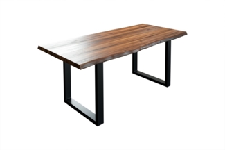 Esstisch Baumkante massiv Akazie nussbaum 140 x 80 schwarz LIAM 70104206